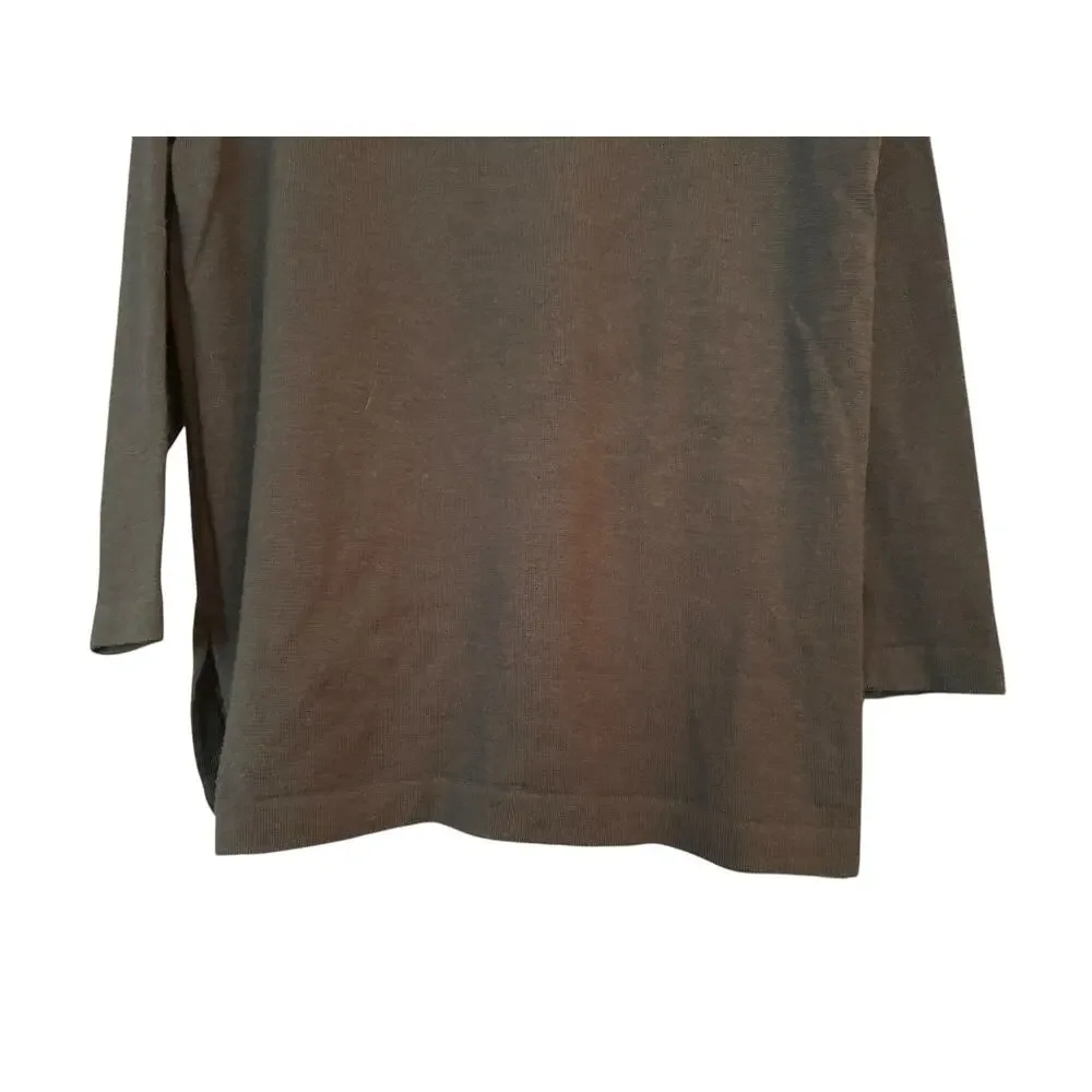 Peruvian Connection Baby Alpaca Wool Sweater L  Long Line Classic Simple FLAW